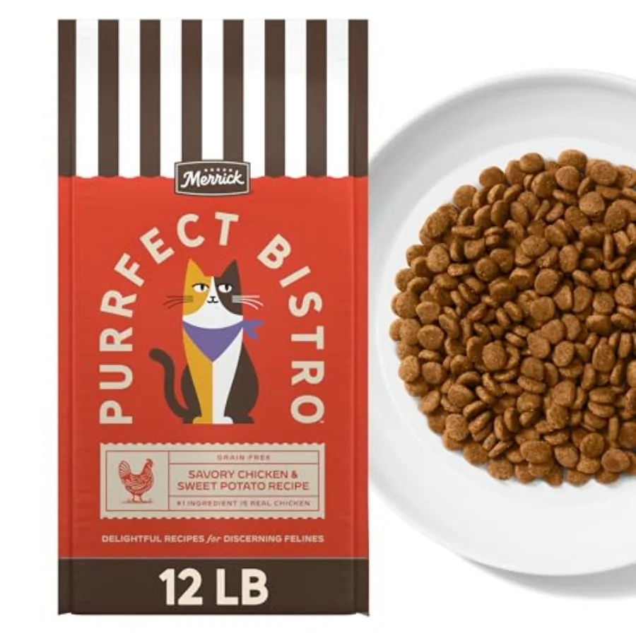 Purrfect Bistro Grain Free Chicken and Sweet Potato Recipe Natural Dry Cat Food for Adult Cats High Protein Outdoor or Indoor C