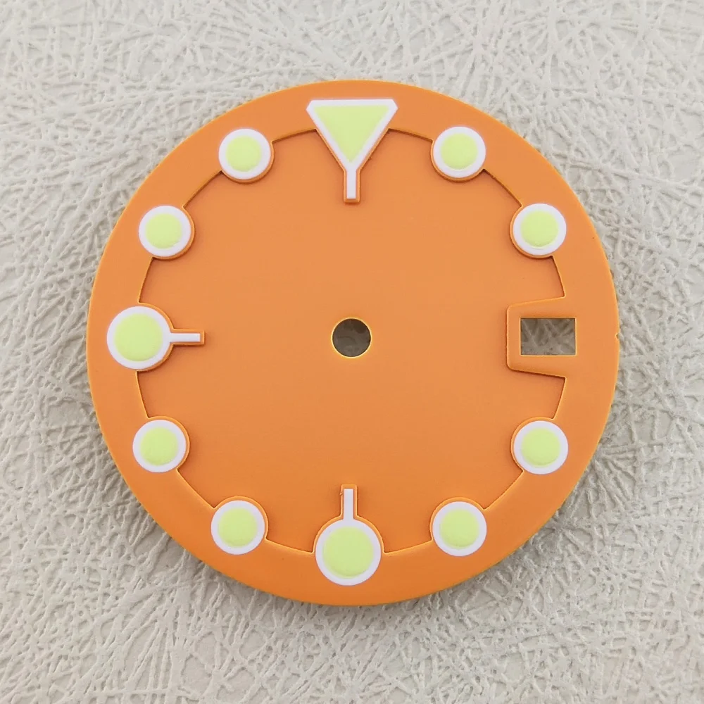 Quadrante dell'orologio da 28.5mm LOGO personalizzato stampato al Laser nome/Logo quadrante luminoso fai da te NH35 quadrante dell'orologio cassa NH35 adatto per movimenti NH35/36