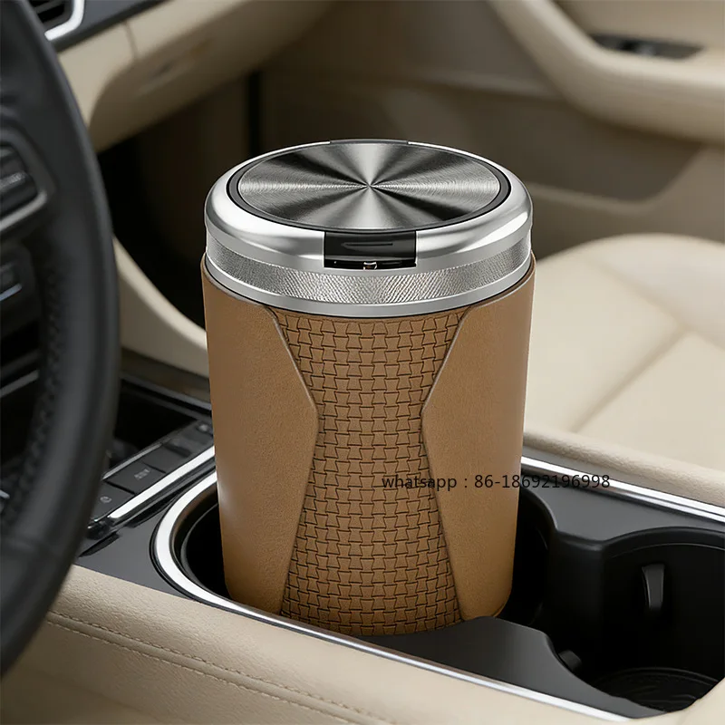 Two New Ashtrays with One Click To Open The Lid, Car Ashtray Creative Multi-function with Lid, Car Interior Supplies