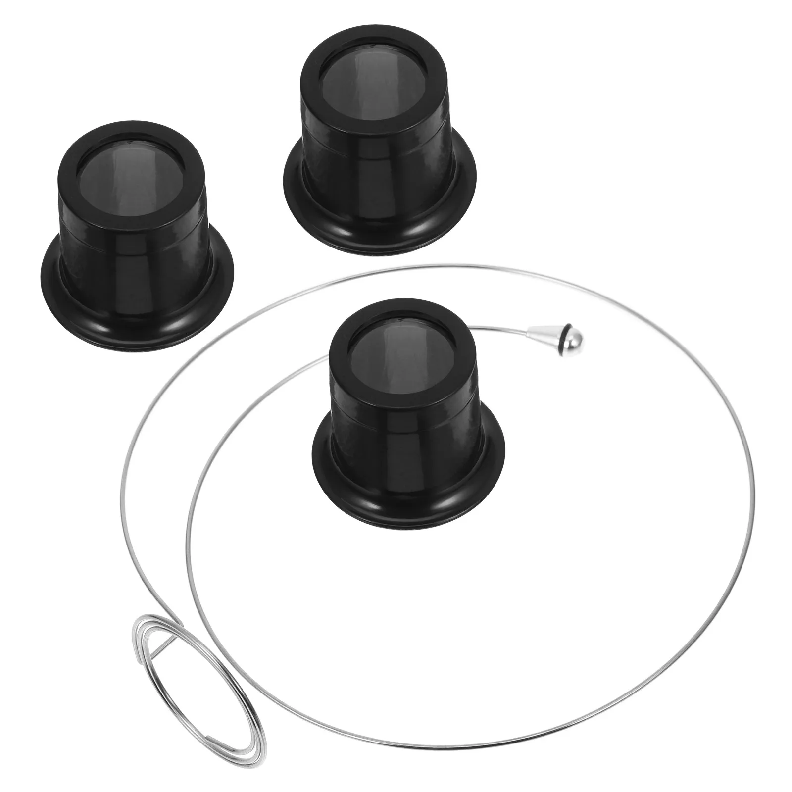 1Set Watchmaker Magnifying Glass Set Eye-Clip Style 3X 5X 10X Optical Glass Lenses Portable Sturdy for Watch Repair Jewelry