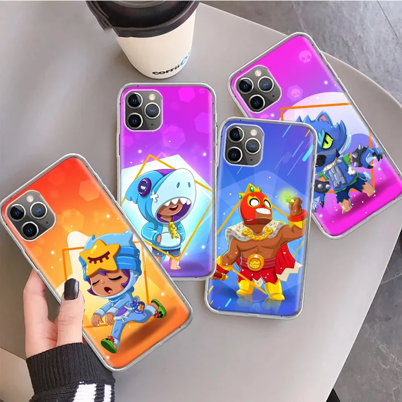 Cartoon Transparent Silicon Call Phone Case For Apple iPhone 16 15 14 11 Pro Max 13 Plus 12 Mini 7 8 + X XR XS SE Cover Shell 11