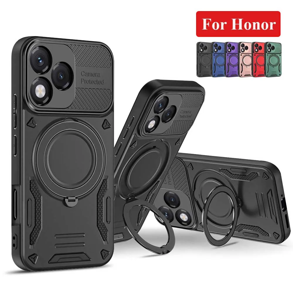 Case For Honor 400 Pro Lite Smart X60 X9c Smart X7D X70 X9D X5C Ring Bracket Magnetic Holder Cover Shockproof Armor