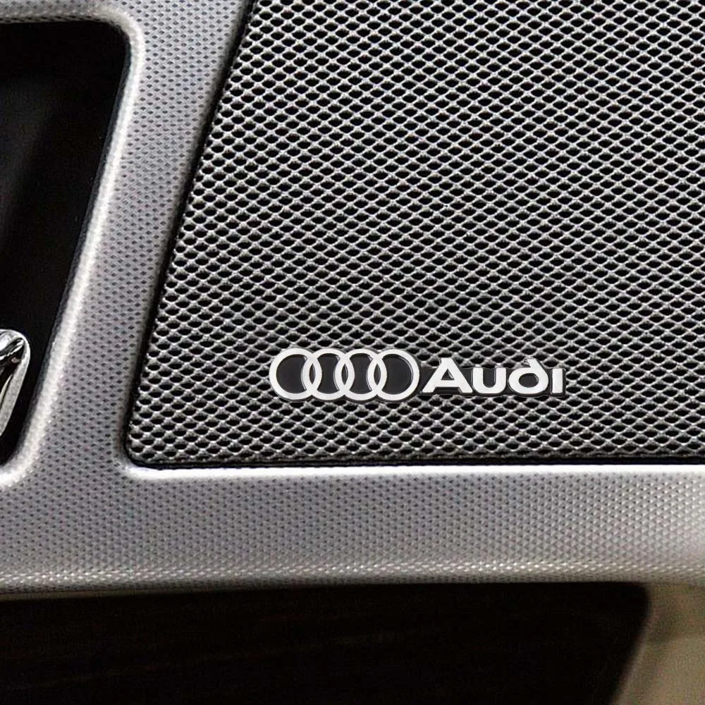 3D Aluminum Car Audio Decoration Sticker Auto Badge Decal For Audi A4 B7 A6 C7 B9 B6 A5 B8 C6 4F A5 A3 A1 Sline 8P S4 8L Q6 Q4 view 6