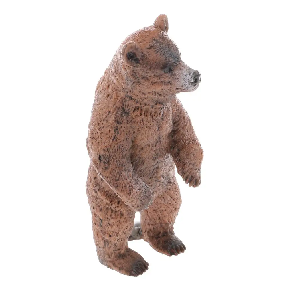 Ours brun debout réaliste, modèle animal sauvage, figurine jouet pour enfants