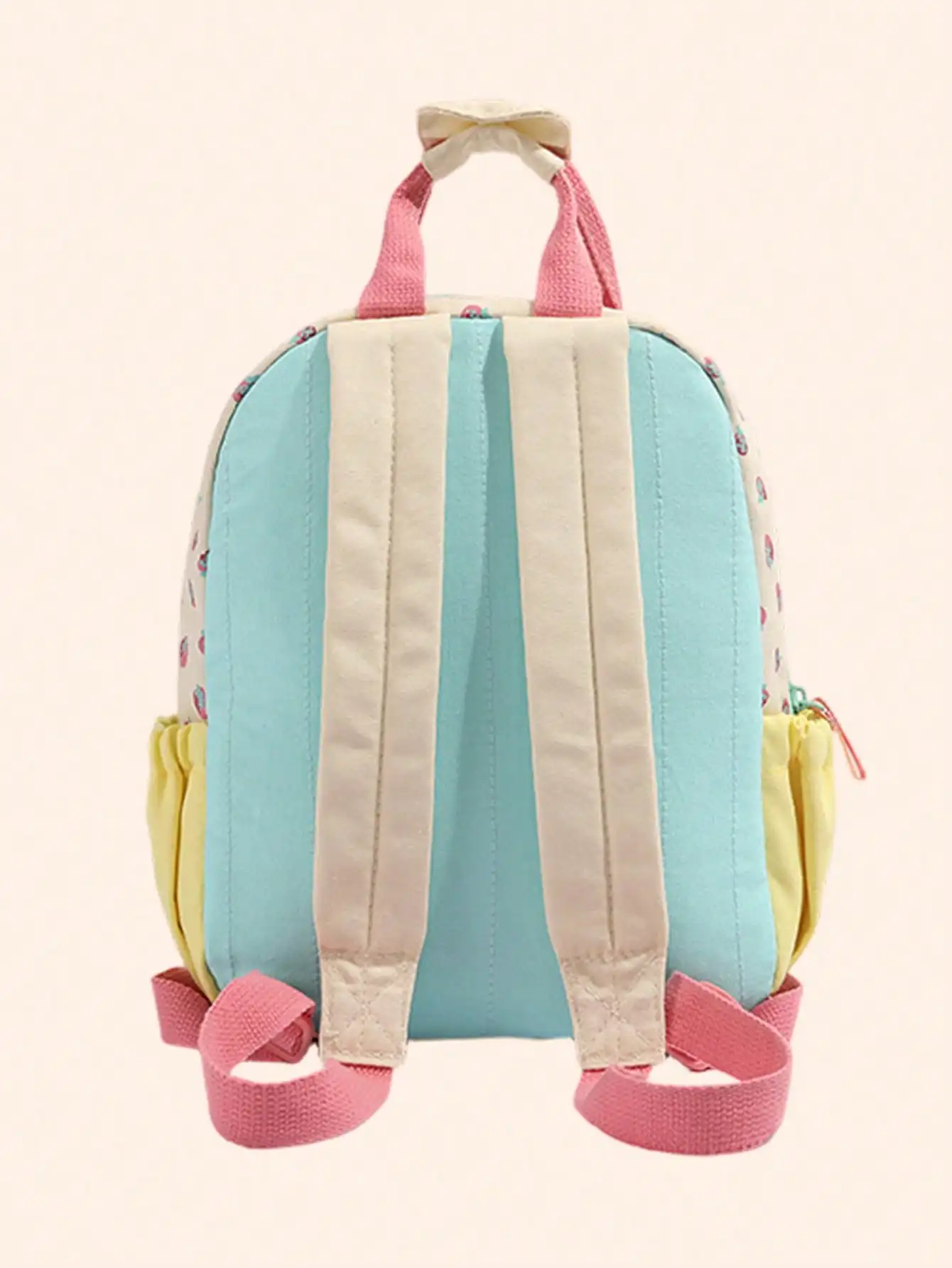 Cute Strawberry Kids Backpack Custom Embroidery Name School Bag for Girls Toddler Canvas Rucksack Kindergarten Children Book Bag
