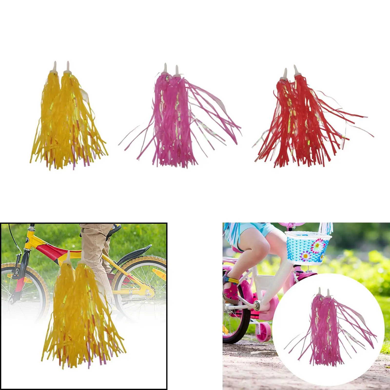 2 Pieces Kids Bike Streamers Length 28cm Bike Ribbons for Unicycles Tricycle