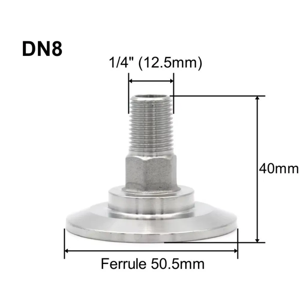 SS304 Stainless Steel Internal Thread Ferrule Fitting Sanitary Grade Triple Clamp Triple Clamp Adapter Internal Thread DN8-DN50