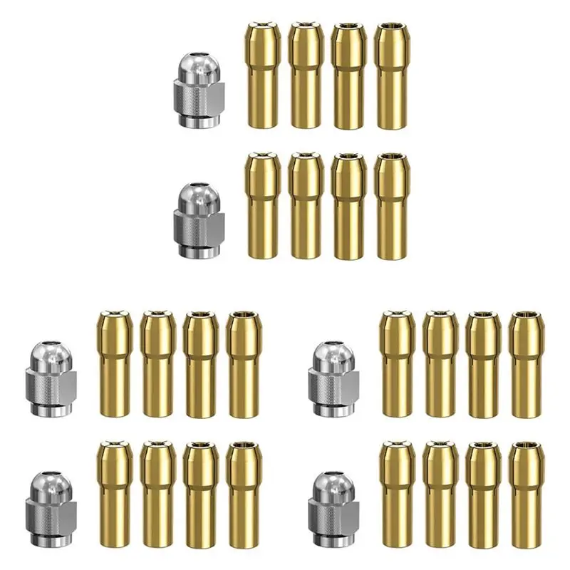

VEHO-30Pcs Brass Collet For Dremel,Replacement 4485 Quick Change Rotary Drill Nut Tool Set 0.8/1.2/1.5/1.8/ 2.0/2.4/3.0/3.2Mm