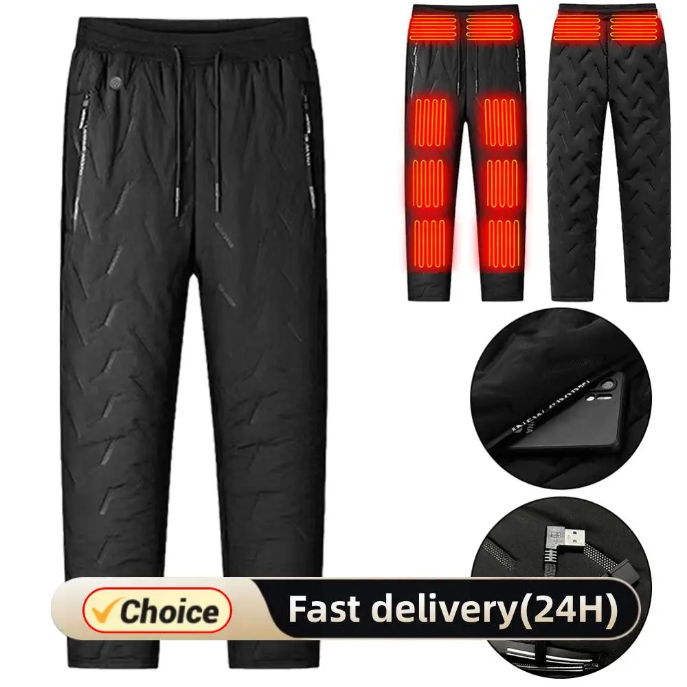 

Winter Heated Pants 10 Heating Zone Women Men Heating Trouser Electric Thermal Pants Outdoor Hiking Skiing Hunting Fishing L-6XL