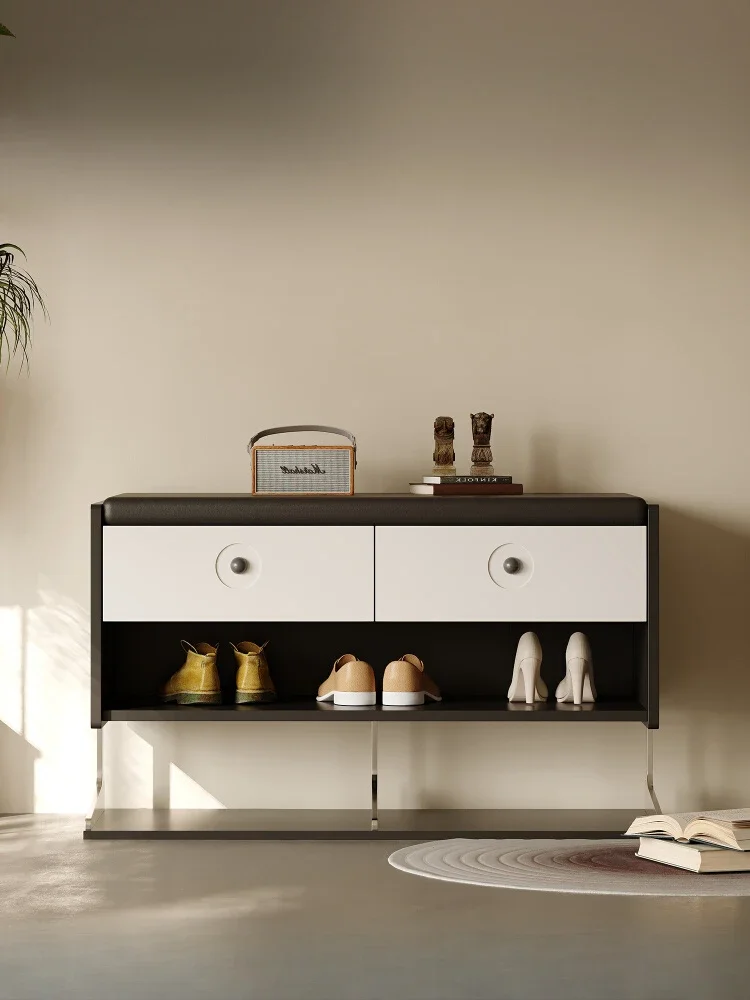 

LDEntry Door Stainless Steel Shoe Cabinet Slip-on Italian Home Entrance Shoes