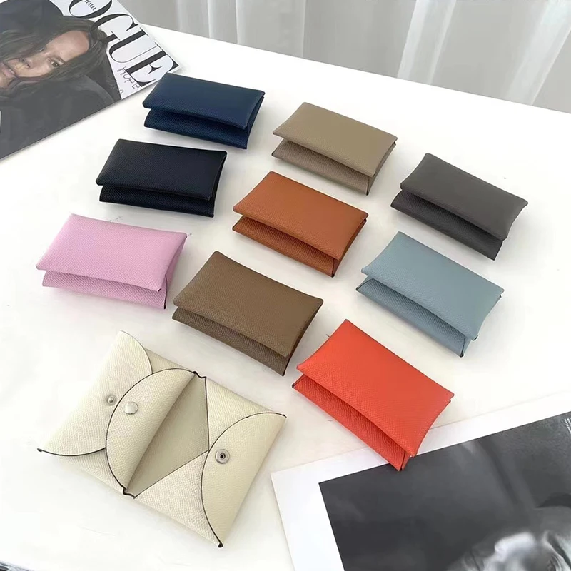 100% leather Card Holder Bag Coin Purse Pouch Female high quality Business Wallet Credit Card Certificate Bag Card Cover Case