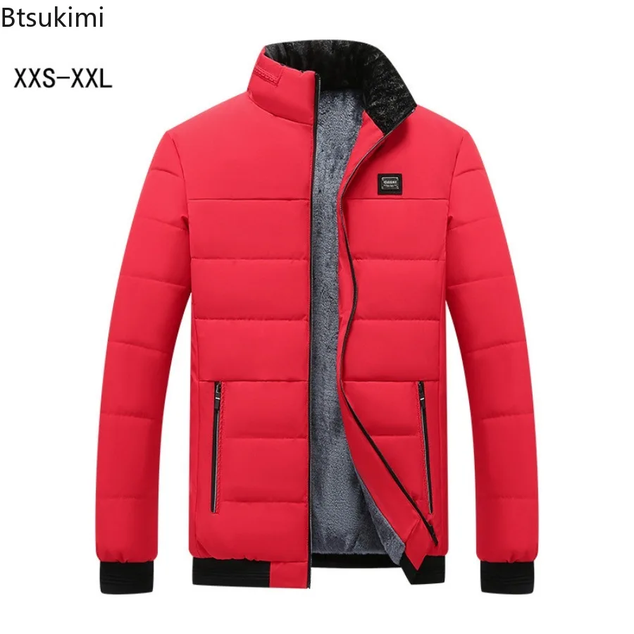 Men's Warm Jackets Cotton Padded Jacket Casual Sports Autumn and Winter Stand Collar Warm Thick Parkas Jacket Youth XXS-2XL Size