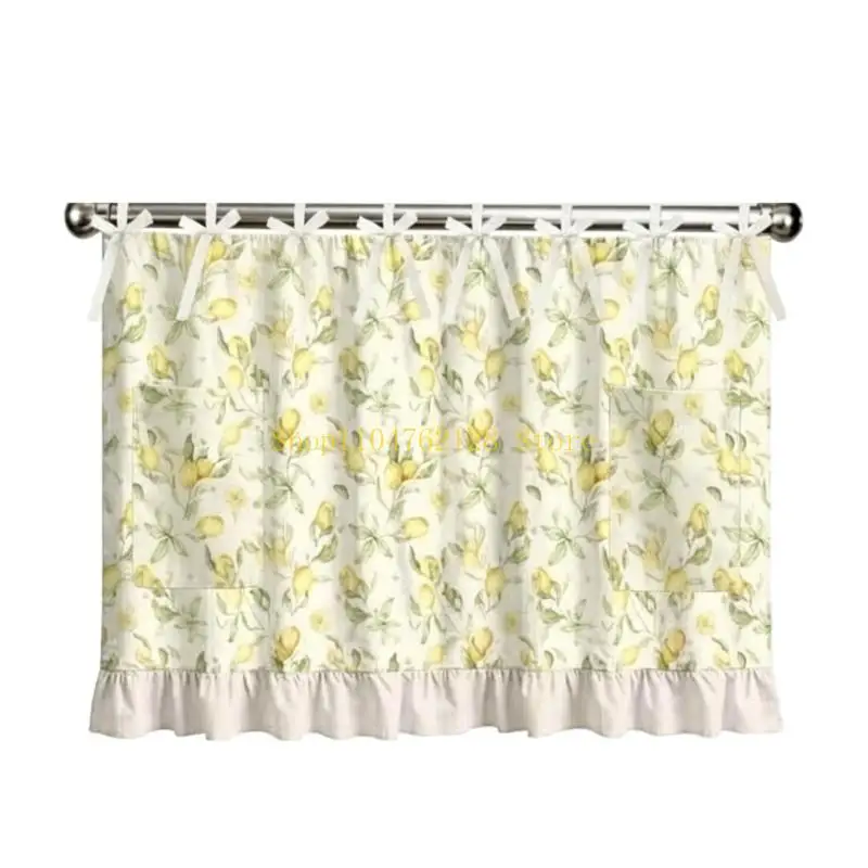 Kitchen Curtain Panel with Tie Top Design, Polyester Fabric and Lower for Cabinet Openings and Oven Fronts best sale