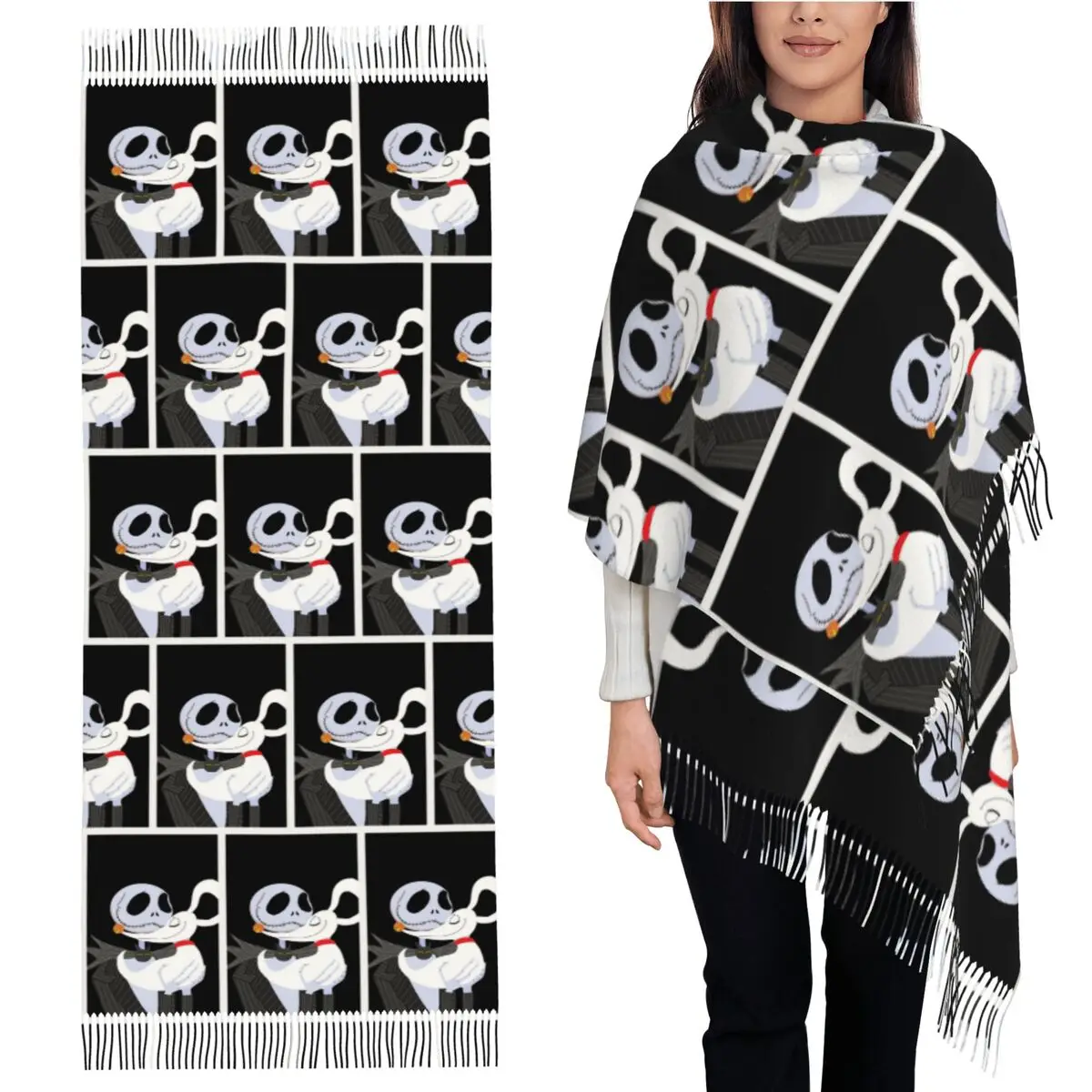 

Zero Cuddling с шарфом Джека, шарфы с кисточками, женские мягкие теплые шали и накидки, большая осенне-зимняя шаль