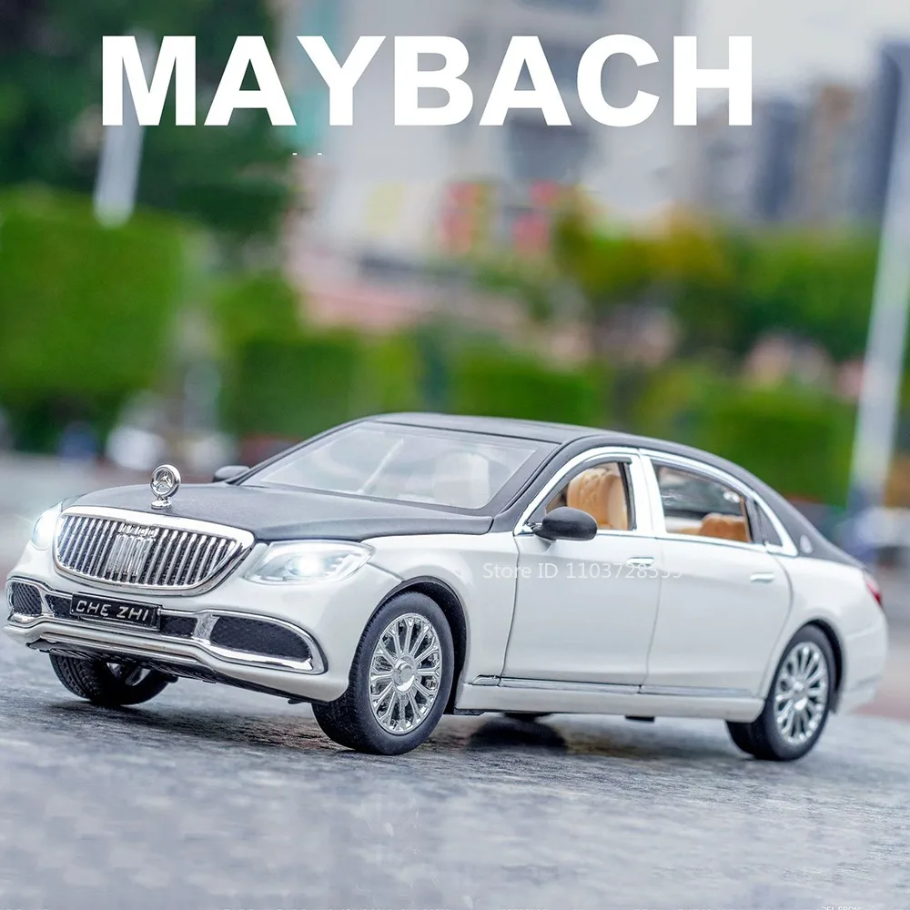 Maßstab 1:24 S600 62S Automodell Miniaturspielzeug Metalldruckguss Türen geöffnet Zurückziehen Sound Licht Geburtstagsspielzeug Geschenke für Kinder