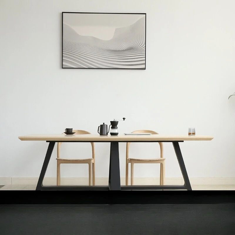 

Rectangle ash wood, log solid wood table restaurant, meeting room