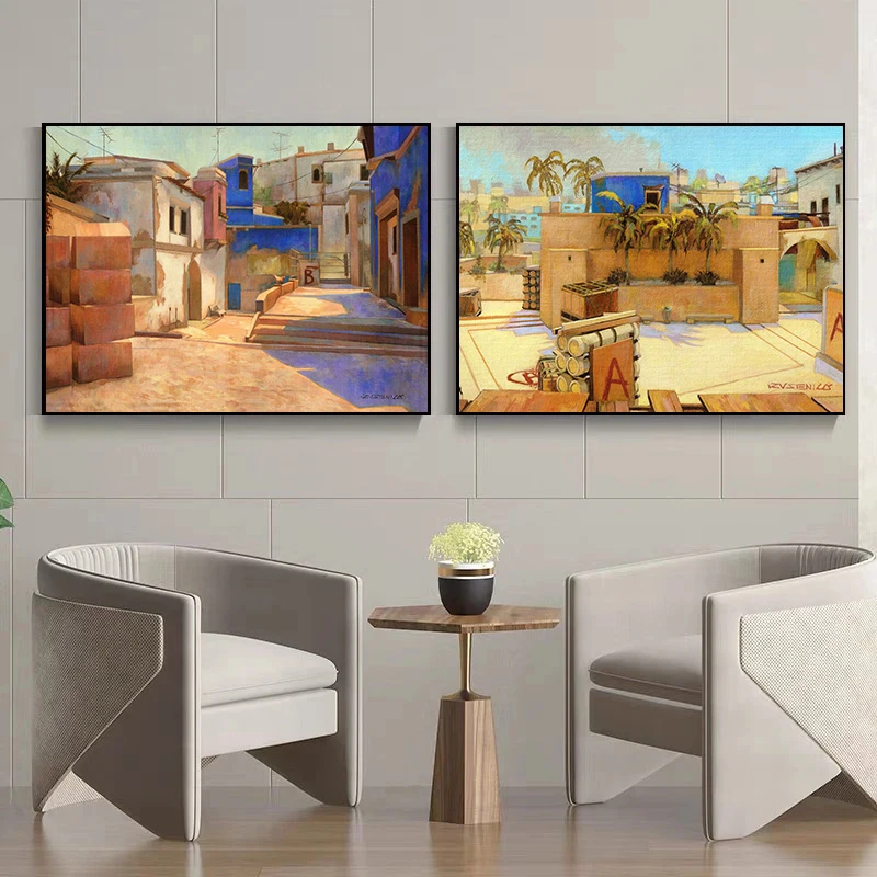 لعبة الدم الساخنة مشهد عالي الوضوح كاونتر سترايك Cs الذهاب الملصقات قماش الطباعة جدار صورة فنية لغرفة المعيشة ديكور المنزل