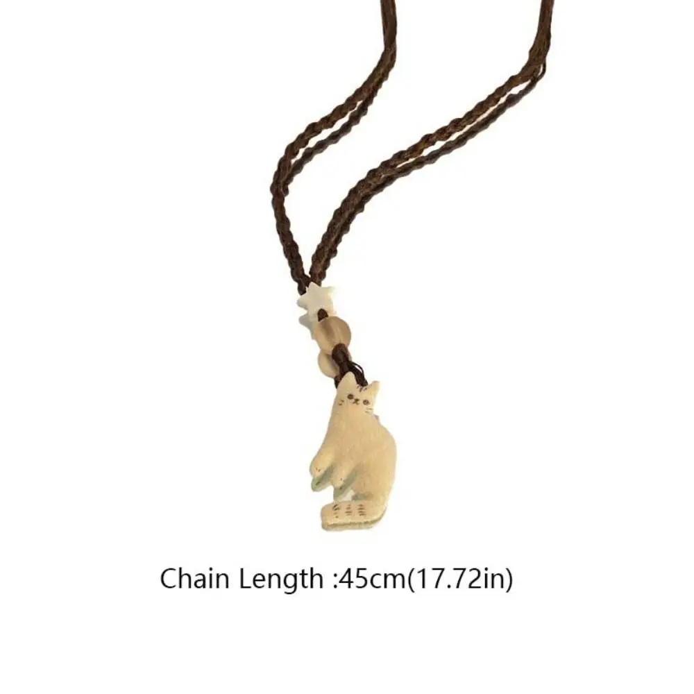 Retro Cat Necklace Minority Design Charms Beaded Necklace Jewelry Accessories Small Ornament Clavicle Chain Girl image 5