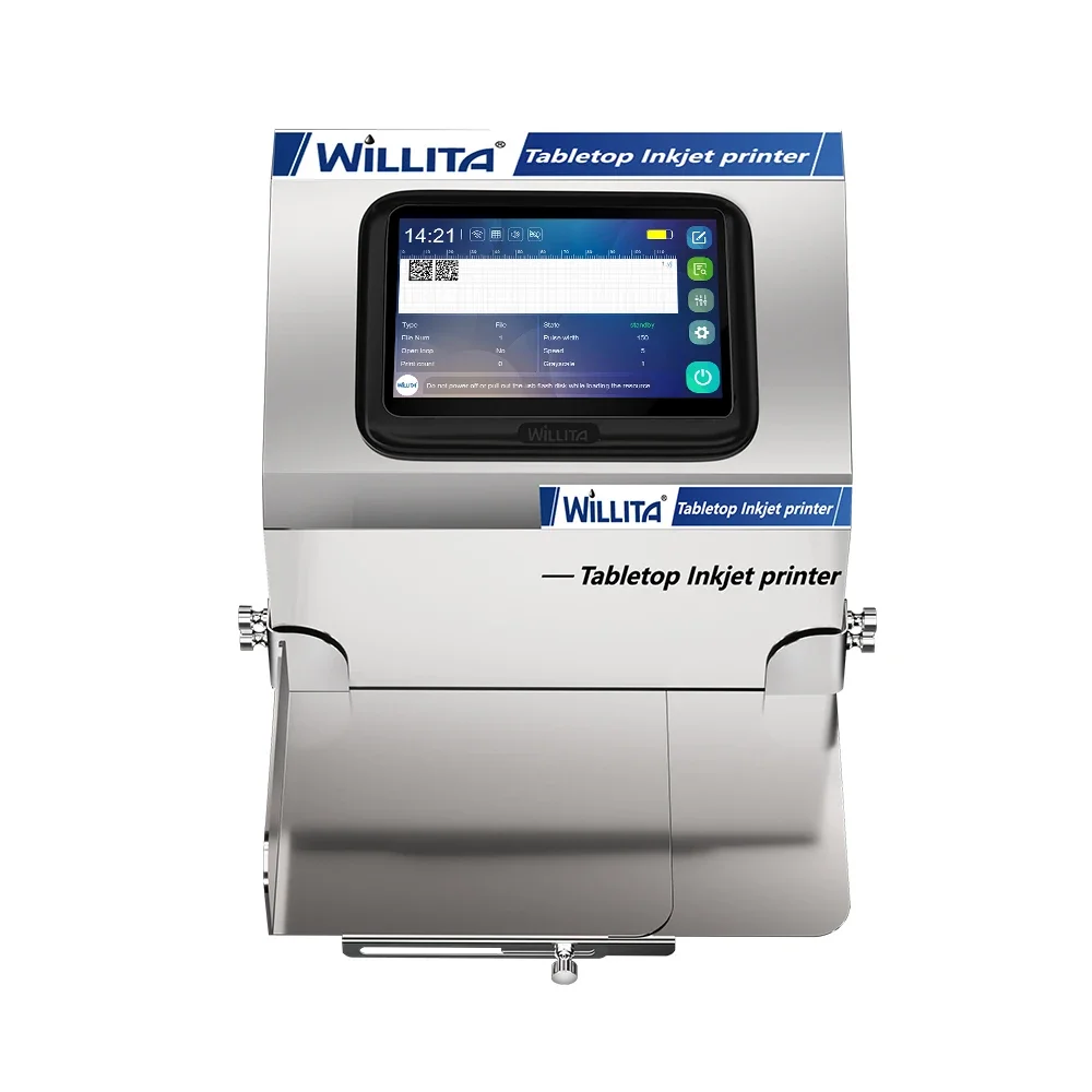 Smart Static Desktop Touch Screen Inkjet Printer for Stamping Expiry Date Batch QR/Bar Code Logo Coding Machine for bottle