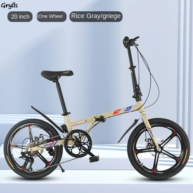 Grylls neues Mini-Faltrad kleines Fahrrad männliche und weibliche Studenten tragbare ultraleichte Scheiben bremsen mit variabler Geschwindigkeit heiß