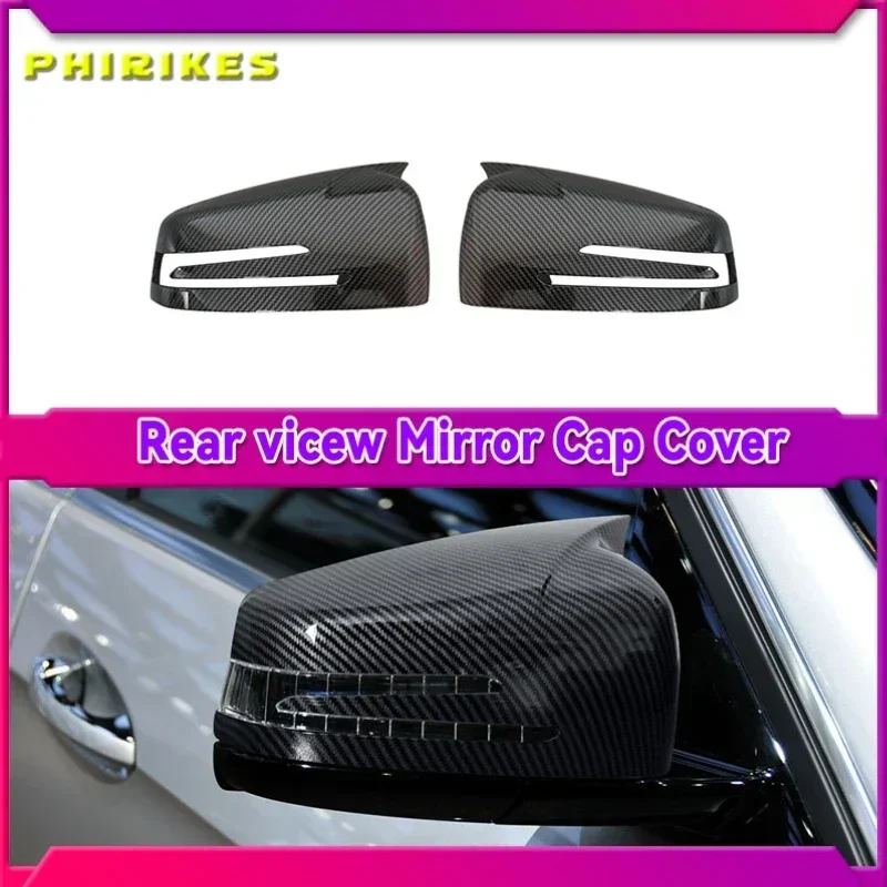Rear view Mirror Covers For Mercedes-Benz W204 E W212 W176 W246 CLS C218 GLA X156 ABS Carbon Fiber Gloss Black