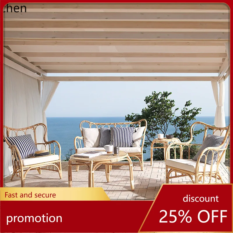 

Hxl natural rattan sofa outdoor double rattan chair patio furniture set