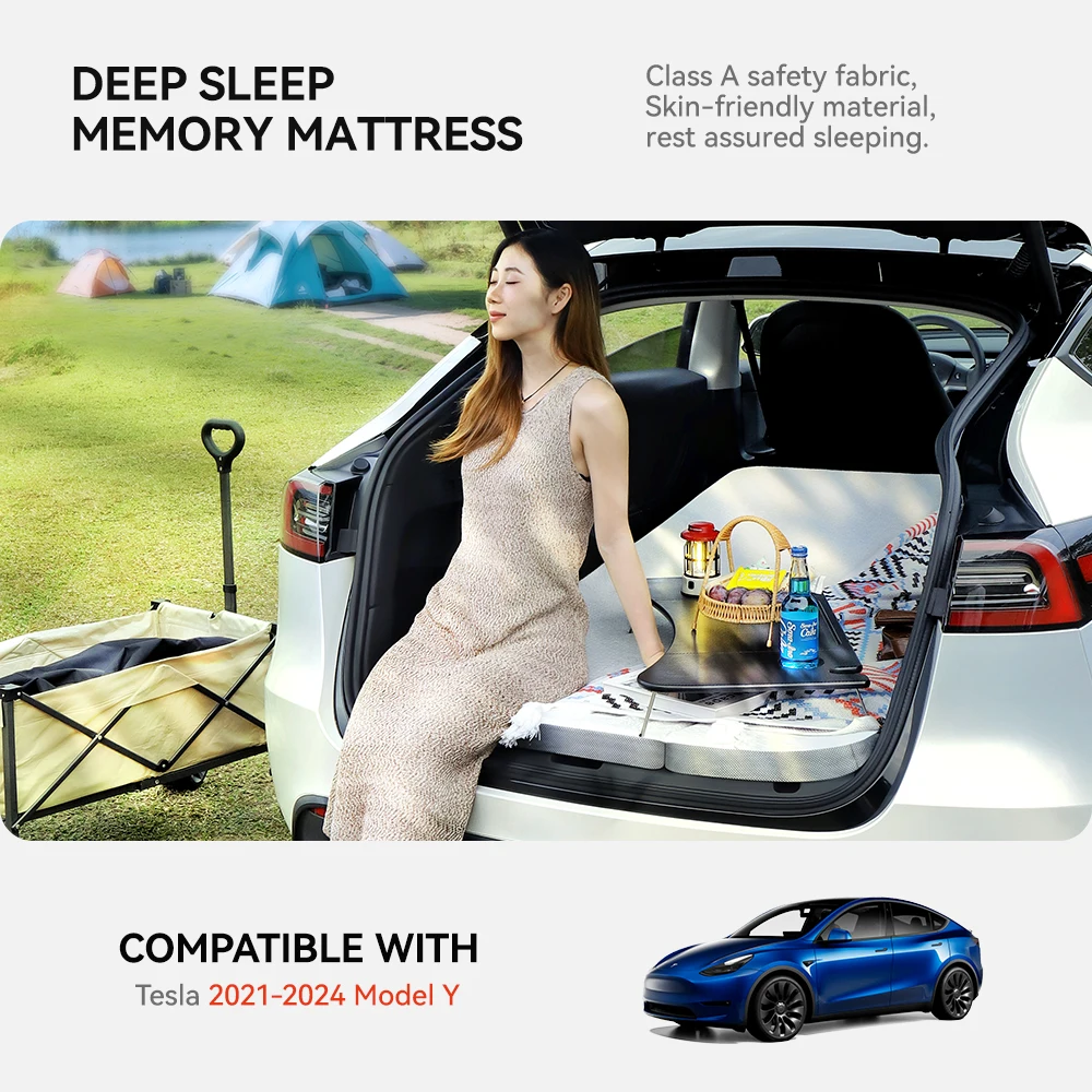 YZ For Tesla Model Y 2024 Camping Mattress  Memory Sponge Mattress Travel Bed Portable In Car Sleeping Outdoor Camping Travel