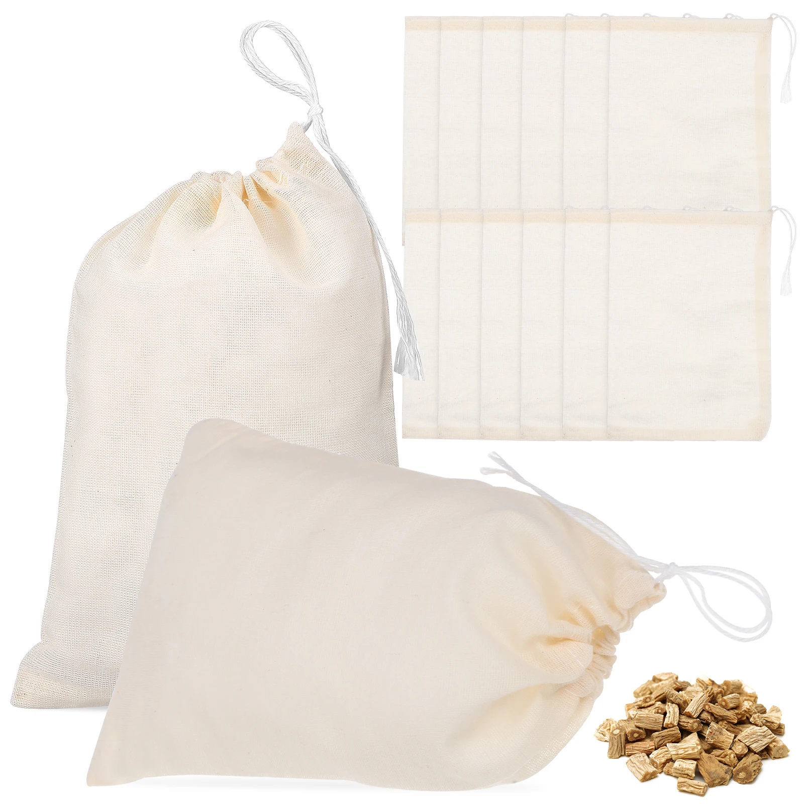 

50pcs Decoction Bags 10x15cm Medicine Cloth Drawstring Pouch Reusable Tea Spice Storage Kitchen Bar Muslin Bags