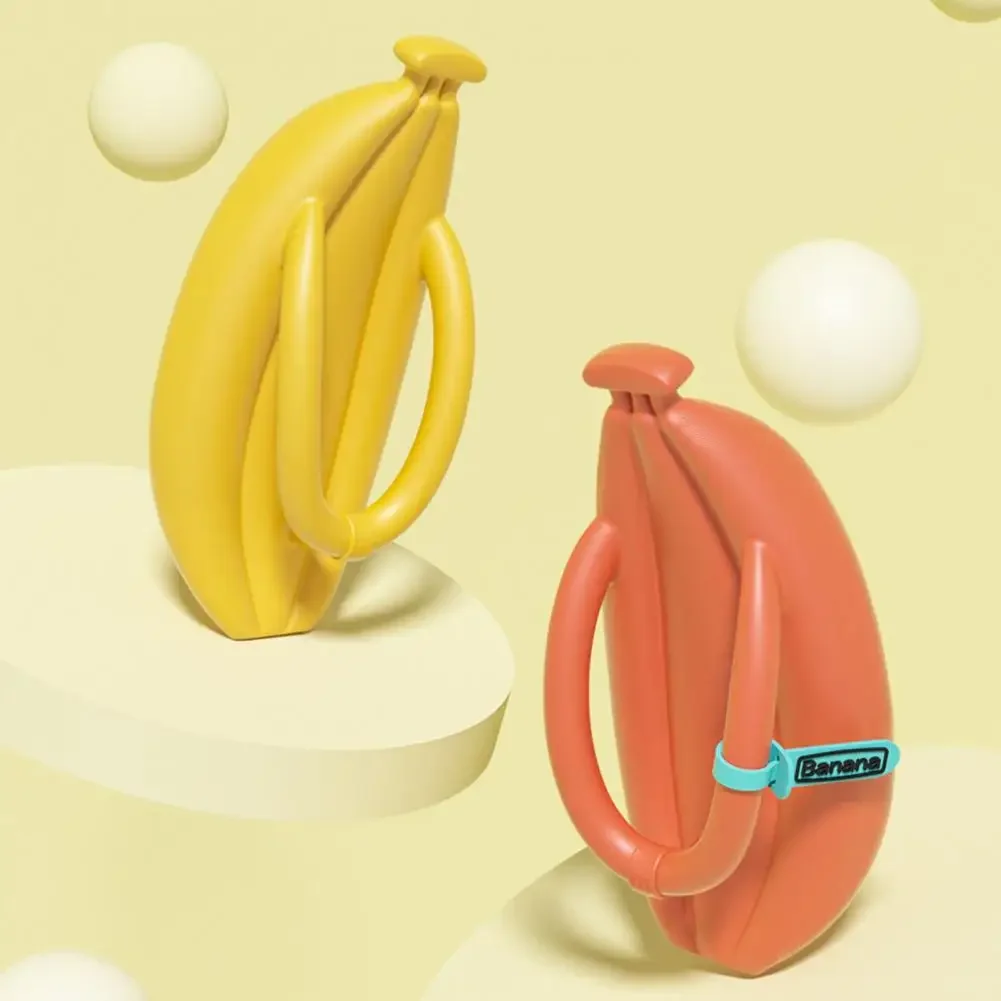 1 Paar Sommer-Hausschuhe, Cartoon, rutschfest, Stoßdämpfung, dicke Sohle, zum Gehen, weich, für Zuhause, Paar, lustige Bananen-Flip-Flops – Detail 8