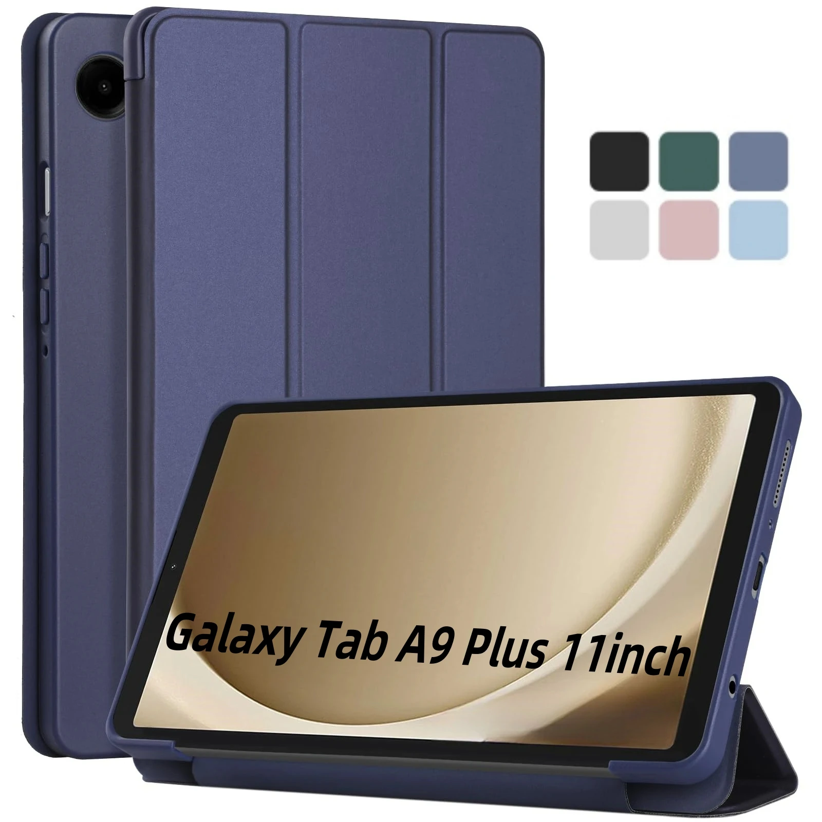 

For Samsung Tab A9 Plus Case 11 inch TPU Trifold Soft Back Stand Tablet Funda For Galaxy Tab A9 Plus Case Coque SM-X210 X216