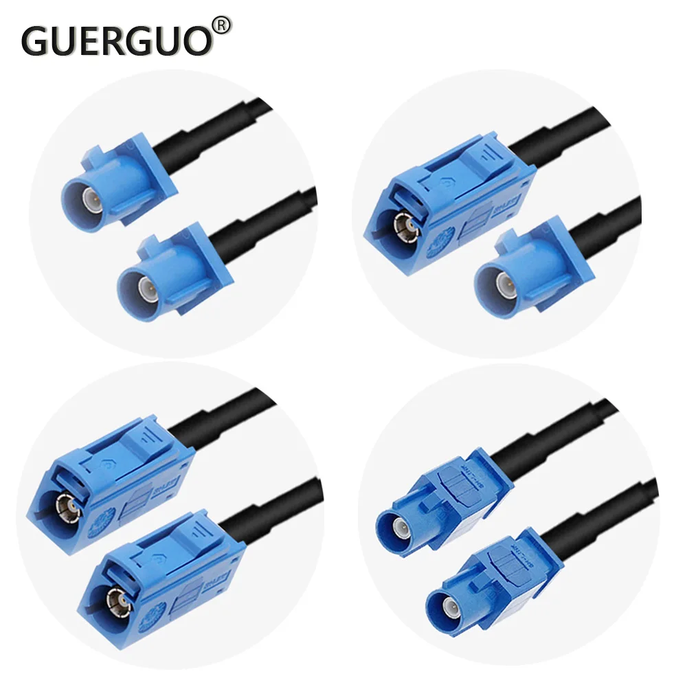 Fakra C Male/Female RG174 Cable GPS Antenna Extension Cord RF Coaxial Pigtail for Car GPS Telematics Navigation