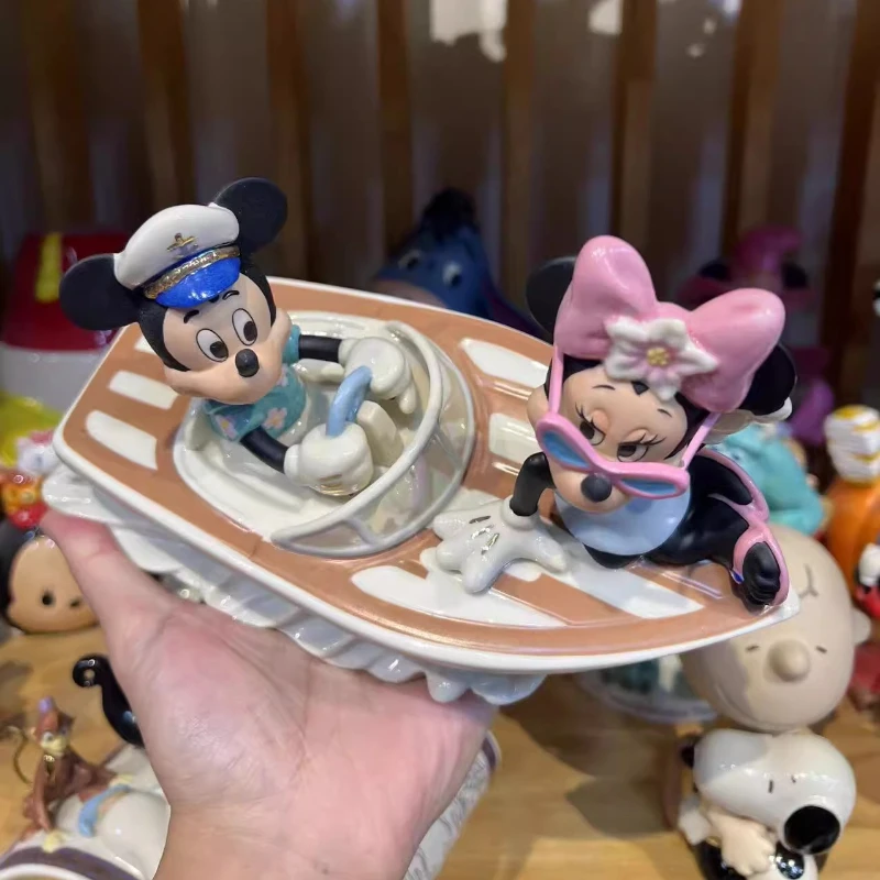 อะนิเมะ Mickey Minnie รูปคู่เล่น Yacht เซรามิคเดสก์ท็อปชุดเครื่องประดับการ์ตูนของเล่นตกแต่งบ้านของขวัญวันเกิด