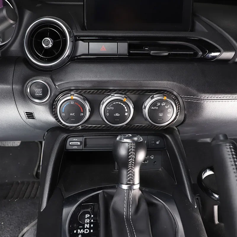 

1Pcs ABS Carbon Fiber For Mazda MX-5 2016-2025+ Car Air Conditioner Knob Decorative Frame Sticker Car Interior Accessories
