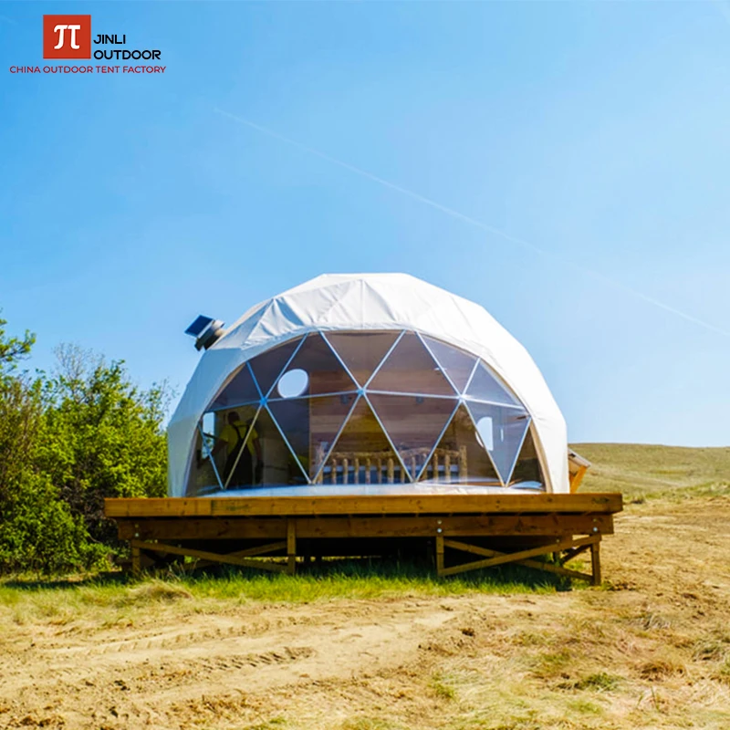 【JINLI OUTDOOR】Transparent Glass House Resort Glass PVC Dome Hotel Geodesic Dome Tent Dome House