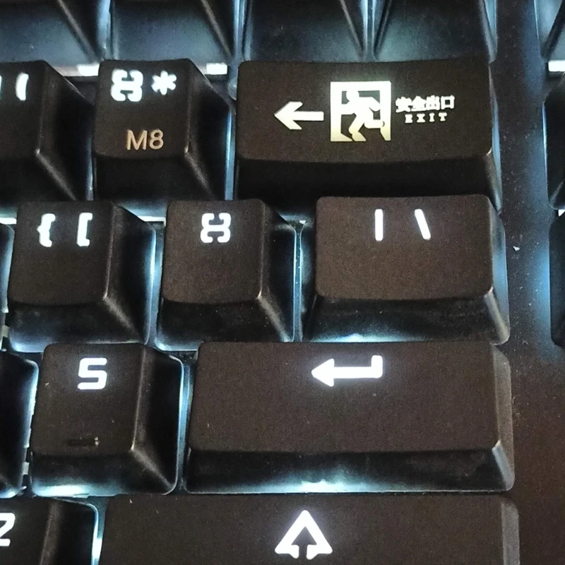 R1 2.0U Backspace Delete  Keycap Safe Exit Shine Through Keycaps ABS Etched