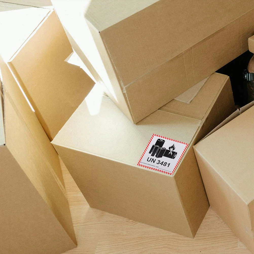 

200pcs Safety Warning Stickers Batteries Labels for Shipping Lithium Ion Batteries Adhesive Folder Tags