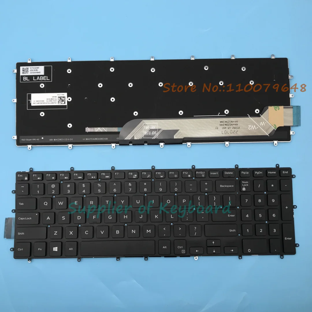 

Латинская испанская/английская клавиатура для Dell G3 3590 3500 G3-3579 3779 G5 5500 5587 G7 7588 G3 15 3579 G3 17 3779, белая/красная подсветка