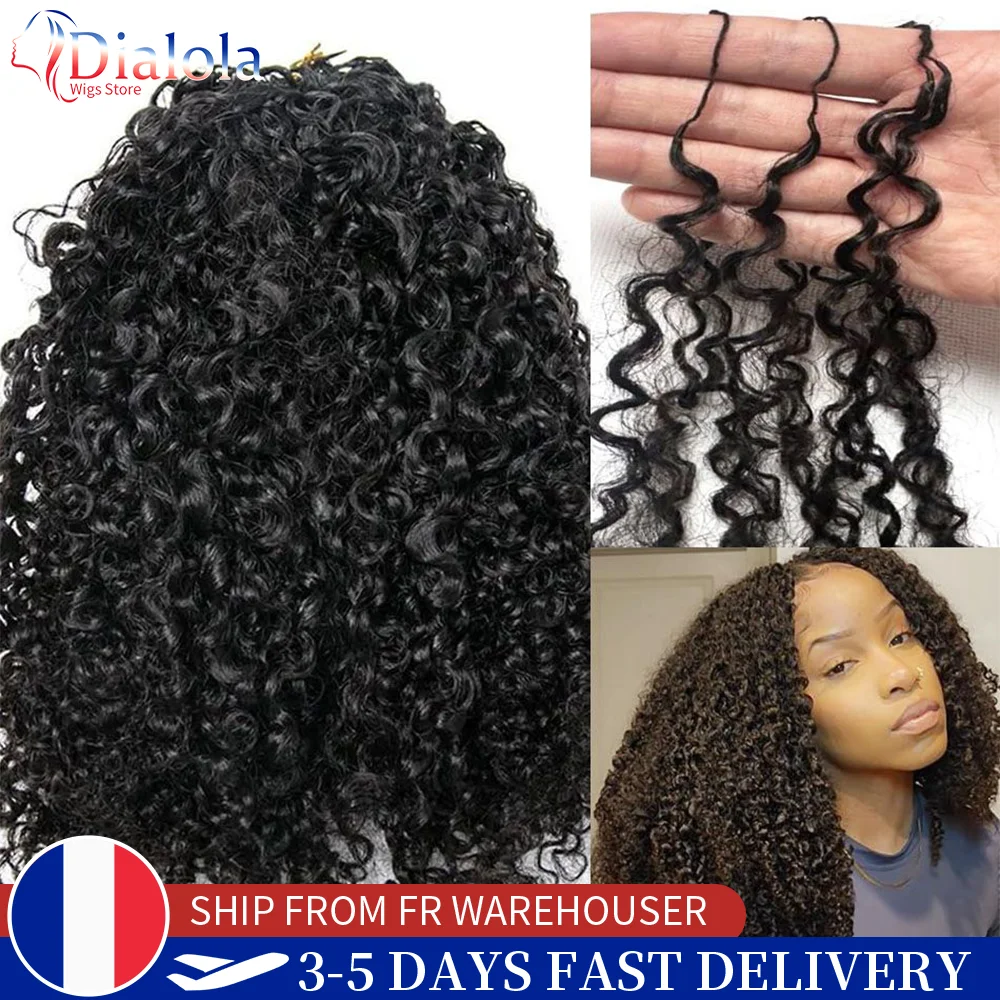 Extensions de cheveux humains au crochet Dialola Invisible Curly, boucles profondes Pixie, cheveux au crochet pré-séparés, tresses miracle sans nœuds