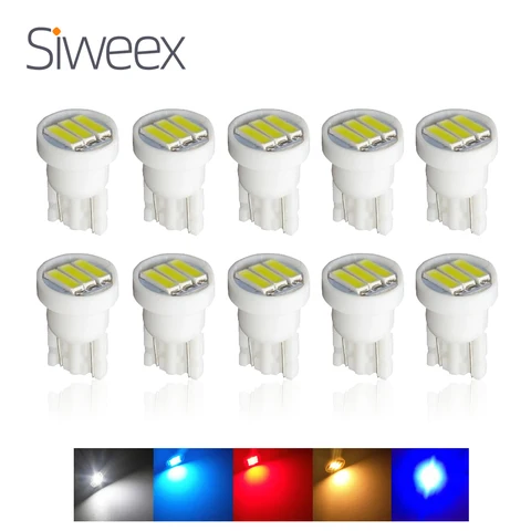 10 шт. T10 3-7020 SMD светодиодные белые лампы для чтения постоянного тока 12 В для купольной гирлянды двери багажника лампы номерного знака
