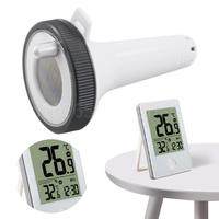 Wireless Floating Thermometer IPX8 Waterproof Easy Read Digital Pool Thermometer with Outdoor/Indoor Temperature Monitor