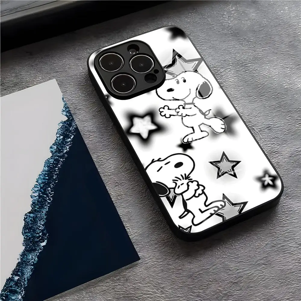 Anime S-Snoopys Phone Case For IPhone 17 Pro Max 15 Pro 16 14 Plus 12 13 Mini 11 Pro Shockproof Glass Cover view 6