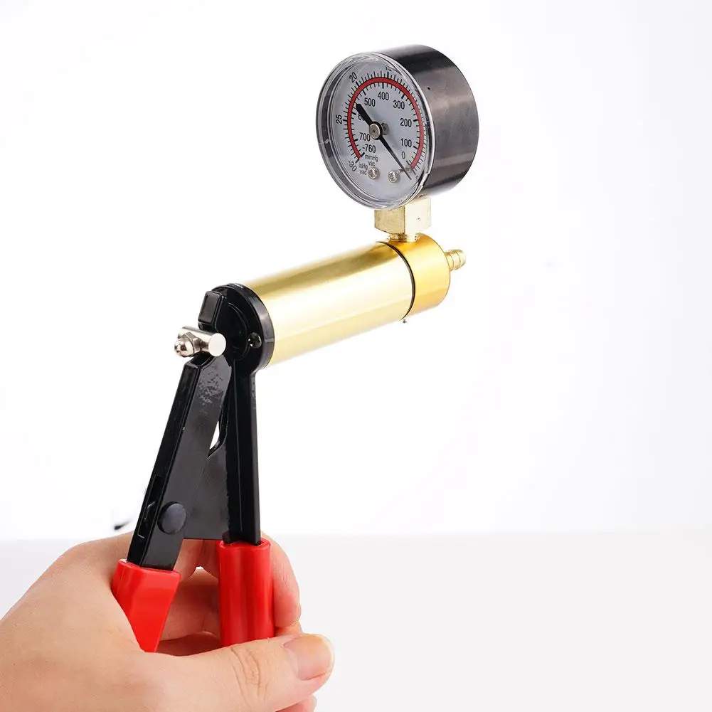 2 in 1 Manual Vacuum Pressure Pump Brake Fluid Drain Kit With Gauge Adapters 2 In 1 Handheld Pistol Test Tool with Gauge Adapter