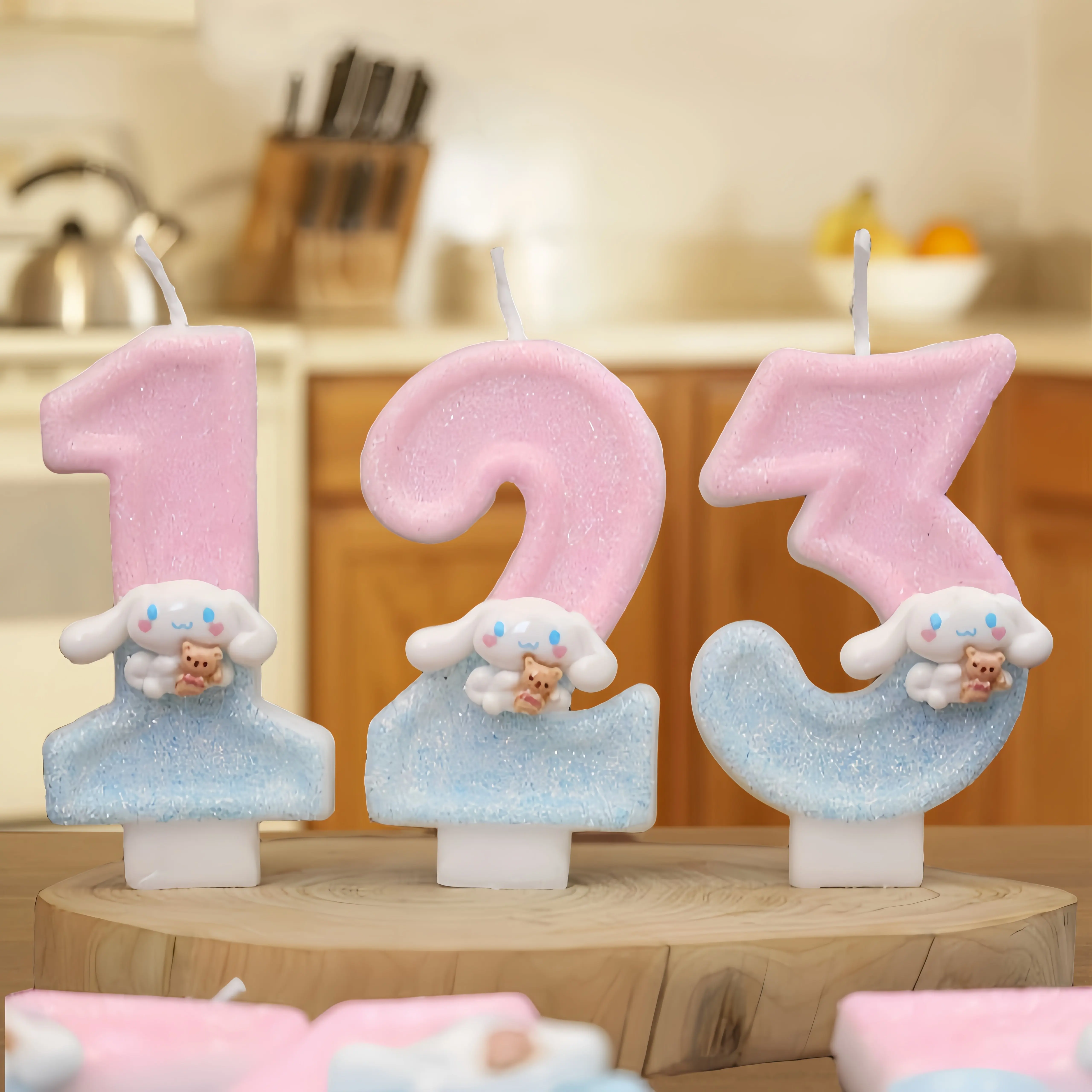 سانريو لطيف سينامورول الكلب 0-9 عدد شمعة ثلاثية الأبعاد Kawaii شخصية كرتونية كعكة حفلة المكونات في كعكة عيد ميلاد الديكور ﻿ الهدايا