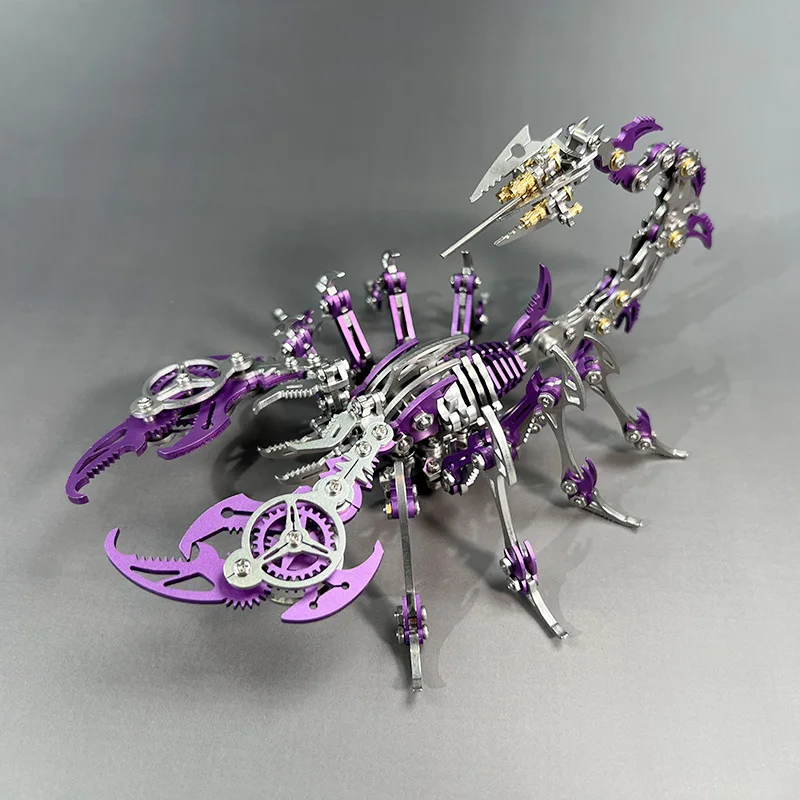 3d metalowy konstruktor Puzzle Scorpion zestaw modeli do składania symulacja mechaniczny montaż owadów układanka antystresowa zabawki wykonane