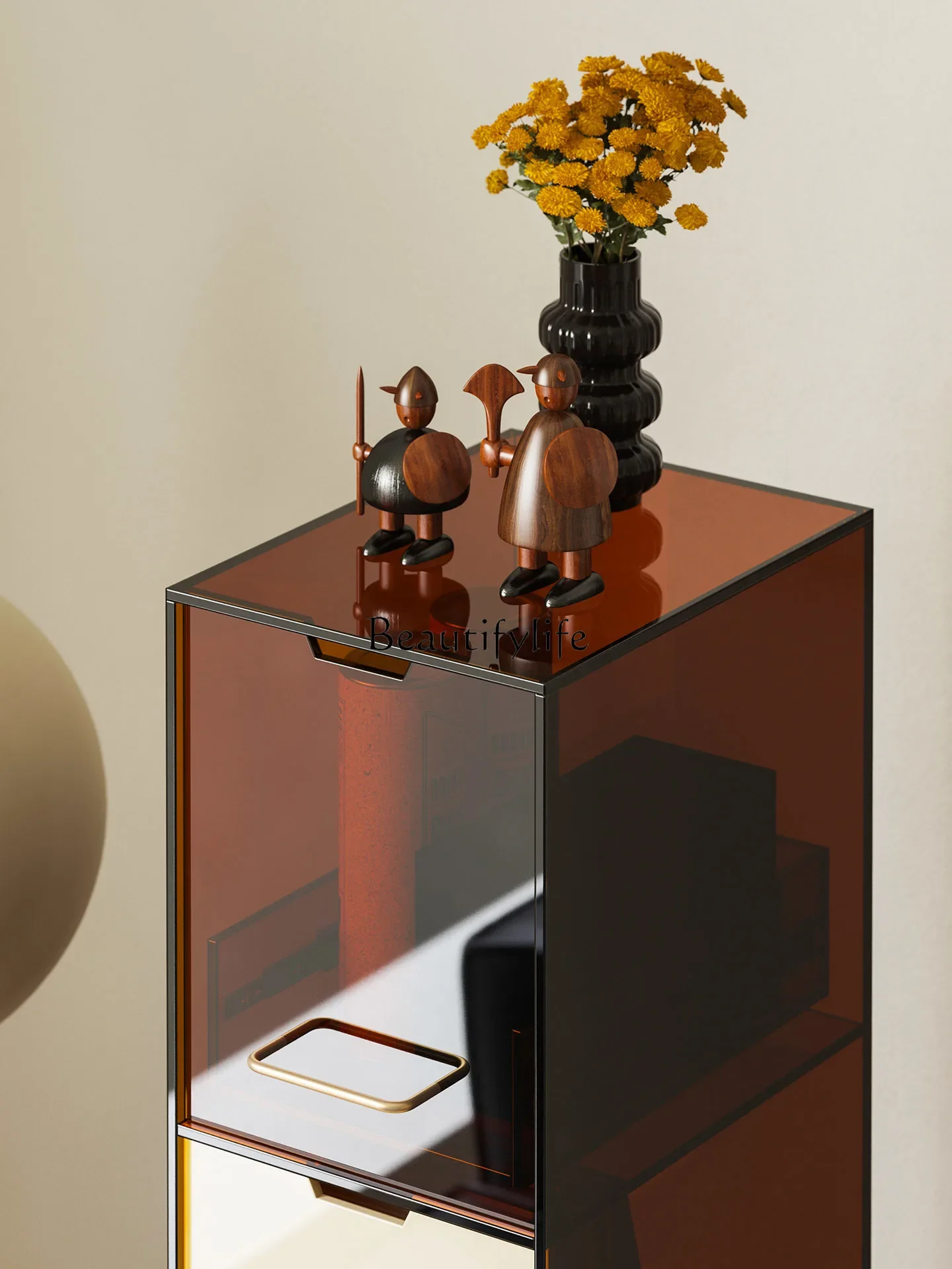 09 خزانة ذات حافة ضيقة ورف كتب ومنظم عرض رف تخزين قائم على الأرض #5