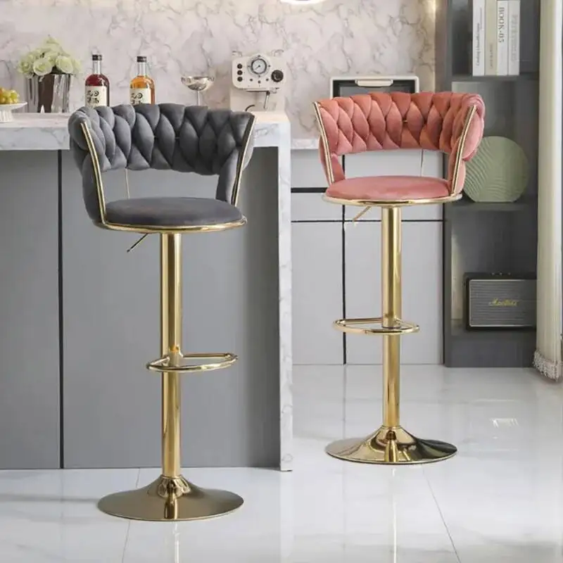 Regulowany Wysokość Krzesło Barowe w Stylu Nordyckim Nowoczesne Luksusowe Premium Wygodne Krzesło Barowe Do Salonu Taborety Barowe Meble
