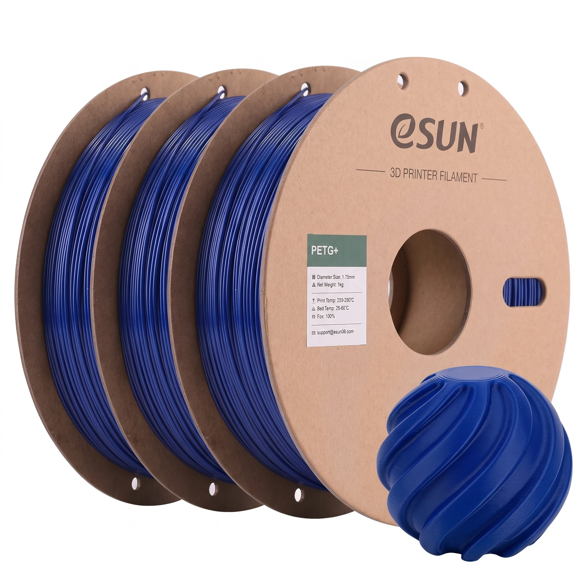 ESUN 3KG Upgrade PETG 3D-filament, 1,75 mm, 1 kg (2,2 lbs), hoogwaardig PETG-materiaal, geschikt voor FDM-printers.