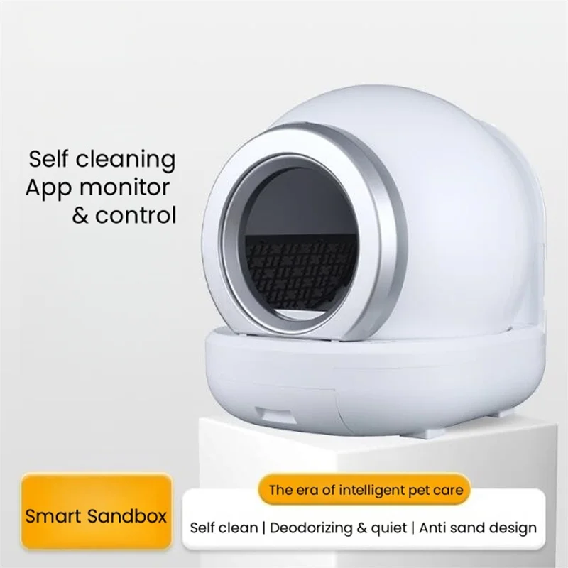 

Self-Cleaning Cats Sandboxes Robot With Hidden Trash Can Intellient Closed Cat Toilet App Automatic Stool Electric Litter Box