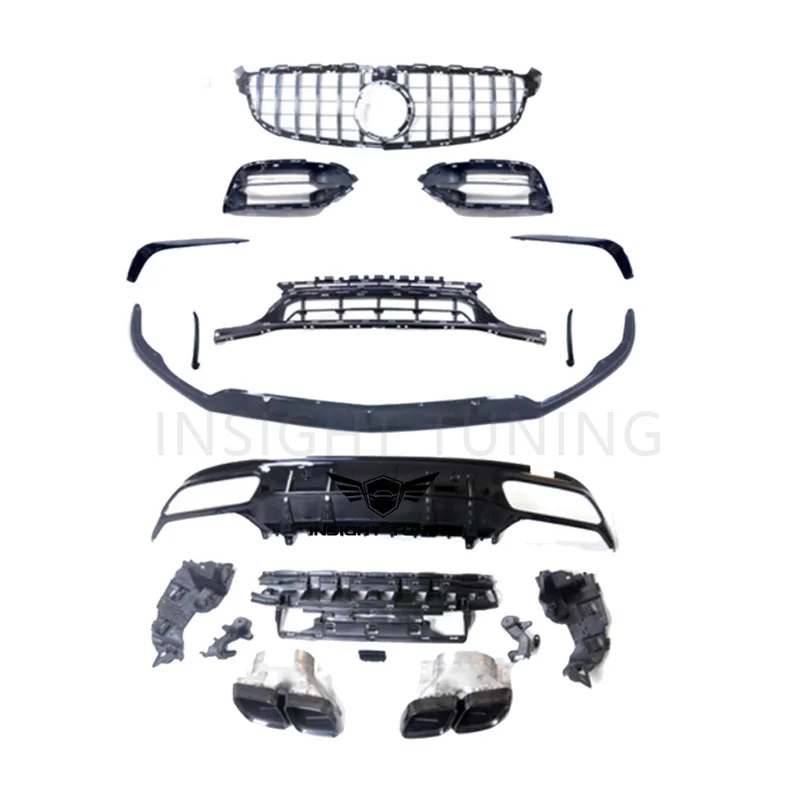 

2015-2018 Facelift Car Bumpers Front Grille Bodykit for Mercedes-Benz W205 C63 Upgrade to 2019-2021 C63s Body Kit