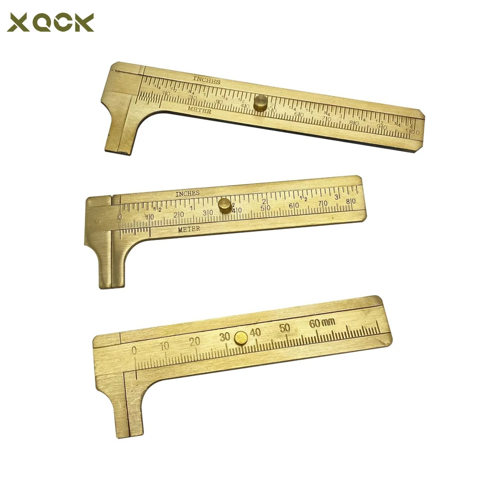

High Precision Brass Vernier Caliper for Jewellery Measuring 60mm 80mm 100mm Portable Copper Sliding Gauge Ruler Jewelry Tools